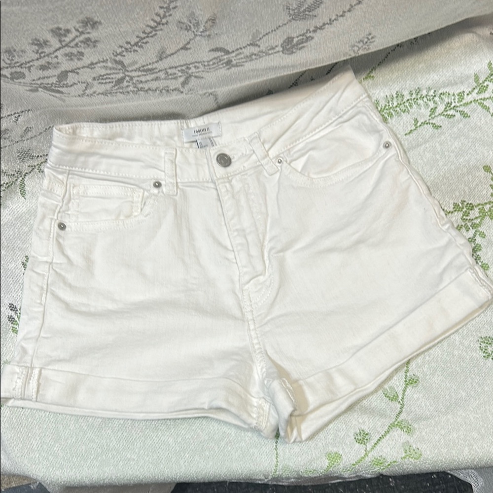 Women's White Denim Forever 21 Shorts